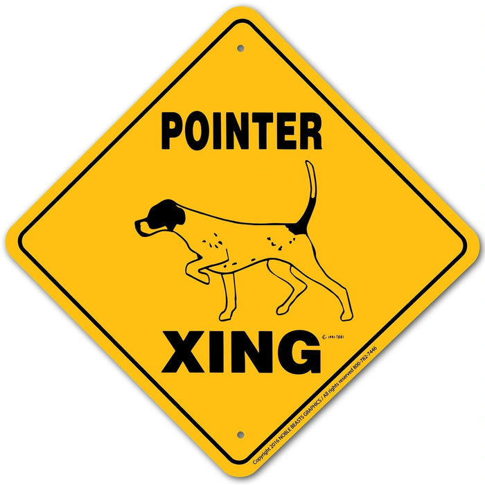 Pointer Xing Sign Aluminum 12 in X 12 in #20626