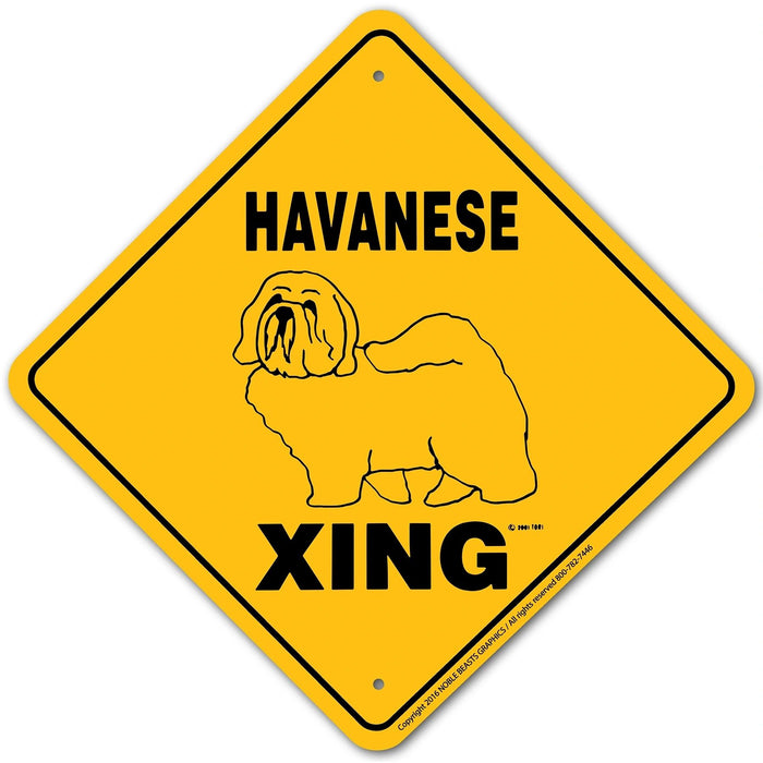 Havanese Xing Sign Aluminum 12 in X 12 in #20019