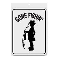 Gone Fishin' Sign Aluminum 12 in X 9 in #GONE793