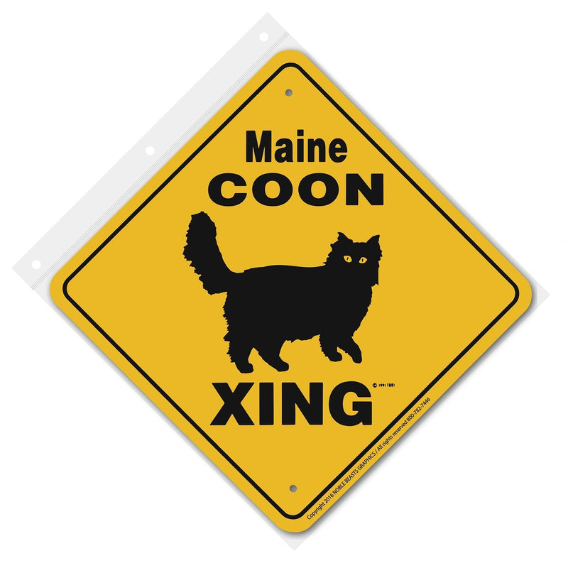 Maine Coon Xing Sign Aluminum 12 in X 12 in #20693