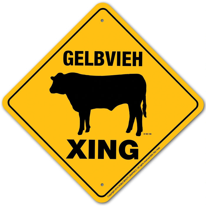 Gelbvieh Xing Sign Aluminum 12 in X 12 in #20728
