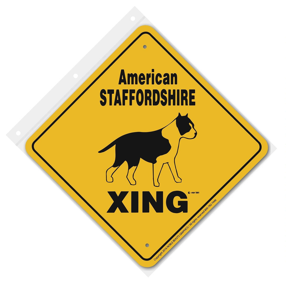 American Staffordshire Xing Sign Aluminum 12 in X 12 in #20740