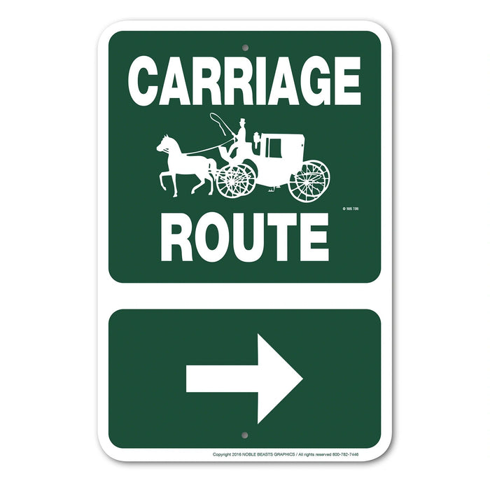 Carriage Route Sign Aluminum 12 in X 18 in #146680R