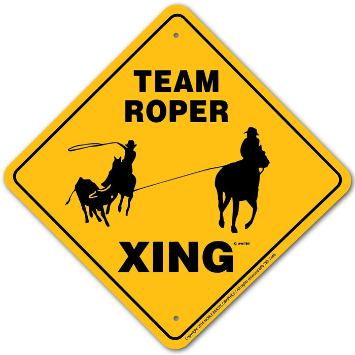 Team Roper Xing Sign Aluminum 12 in X 12 in #20614