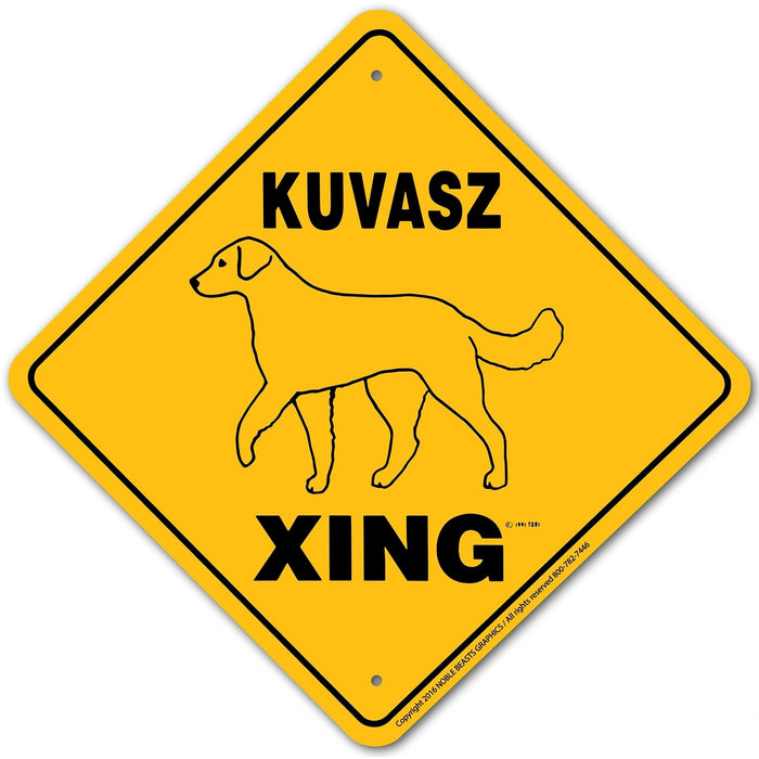 Kuvasz Xing Sign Aluminum 12 in X 12 in #20643