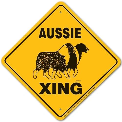 Aussie Xing Sign Aluminum 12 in X 12 in #20566