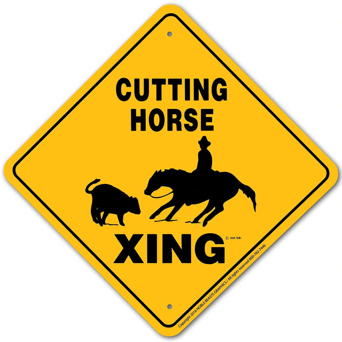 Cutting Horse Xing Sign Aluminum 12 in X 12 in #20536