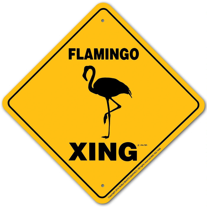 Flamingo Xing Sign Aluminum 12 in X 12 in #20843