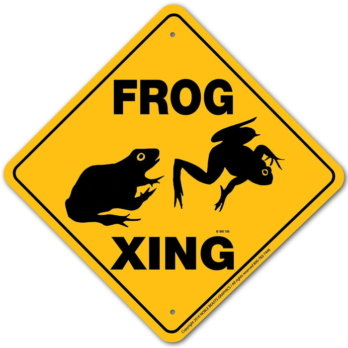 Frog Xing Sign Aluminum 12 in X 12 in #20667