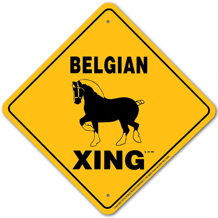 Belgian Xing Sign Aluminum 12 in X 12 in #20679