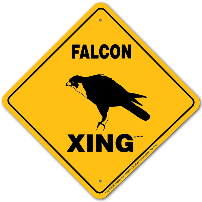 Falcon Xing Sign Aluminum 12 in X 12 in #20887