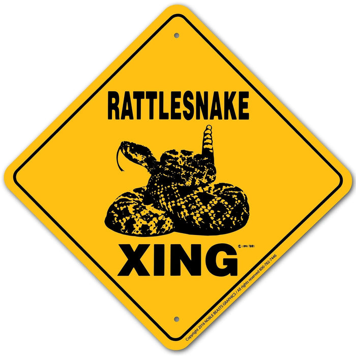 Rattlesnake Xing Sign Aluminum 12 in X 12 in #20736