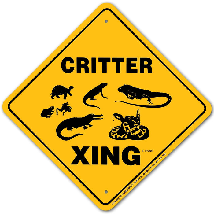 Critter (Reptile) Xing Sign Aluminum 12 in X 12 in #20859