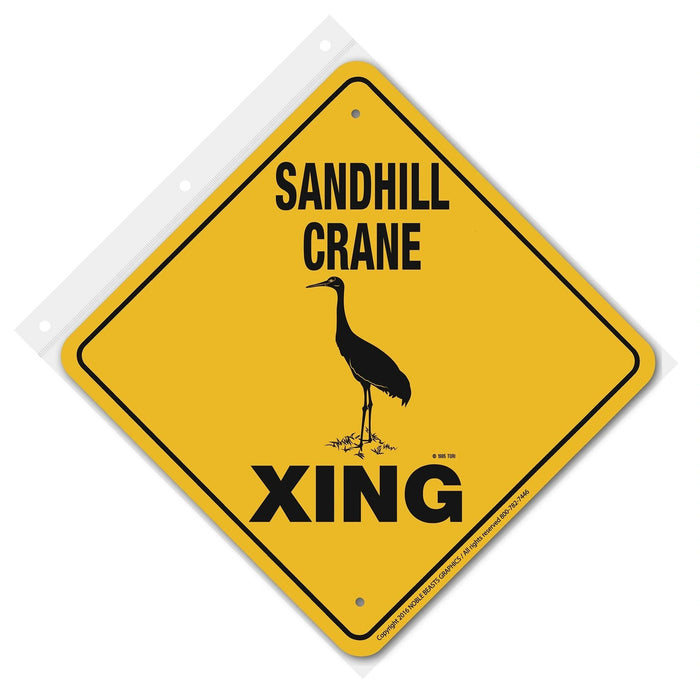 Sandhill Crane Xing Aluminum 12 in x 12 in #20318