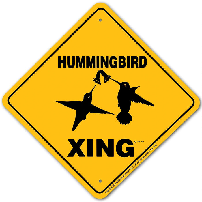 Hummingbird Xing Sign Aluminum 12 in X 12 in #20850