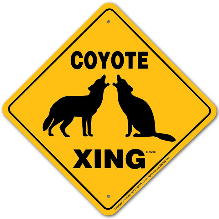 Coyote Xing Sign Aluminum 12 in X 12 in #20839
