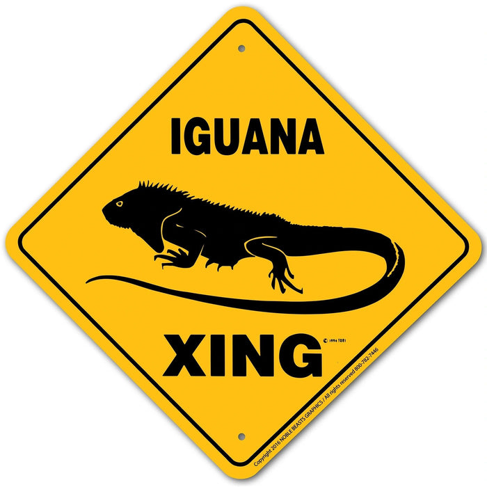 Iguana Xing Sign Aluminum 12 in X 12 in #20784