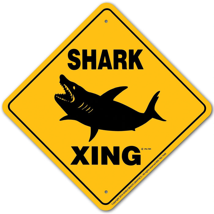 Shark Xing Sign Aluminum 12 in X 12 in #20876