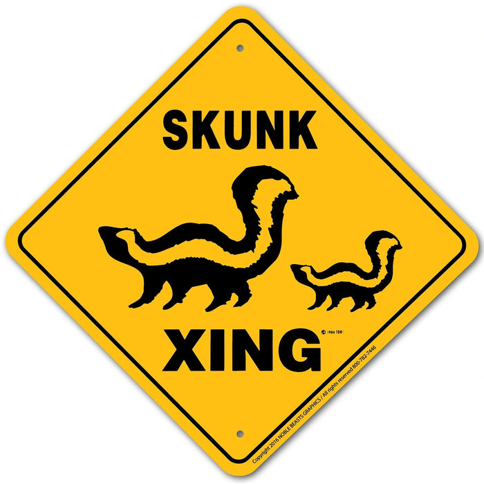 Skunk Xing Sign Aluminum 12 in X 12 in #20743