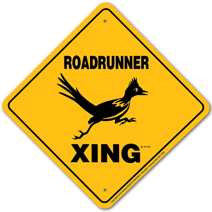 Roadrunner Xing Sign Aluminum 12 in X 12 in #20789