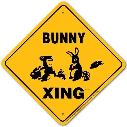 Bunny Xing Sign Aluminum 12 in X 12 in #20446