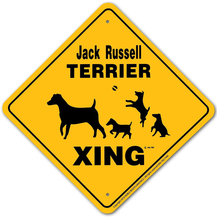 Jack Russell Terrier Xing Sign Aluminum 12 in X 12 in #20390