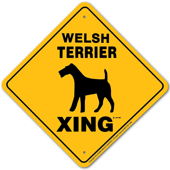 Welsh Terrier Xing Sign Aluminum 12 in X 12 in #20609