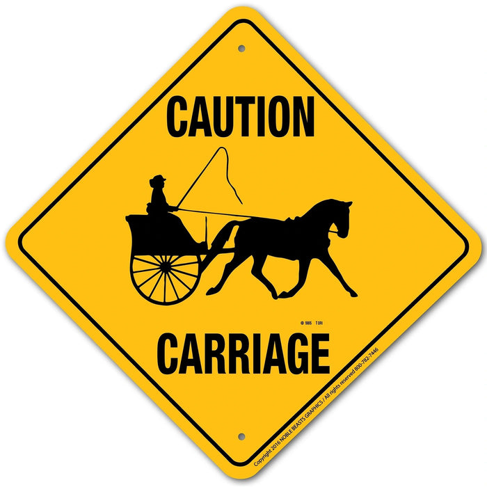 Caution Carriage (Single) Sign Aluminum 12 in X 12 in #21924