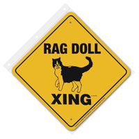 Rag Doll Xing Sign Aluminum 12 in X 12 in #20014