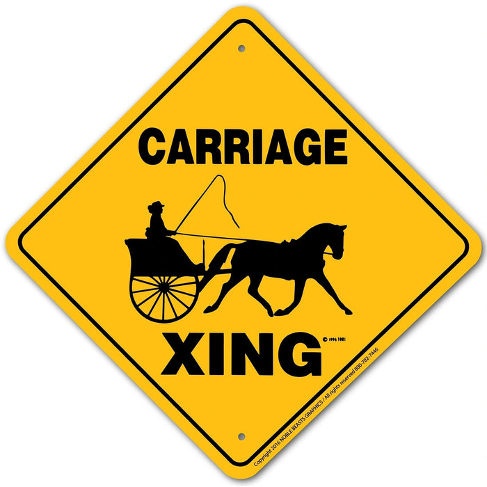 Carriage Xing Sign Aluminum 12 in X 12 in #20924