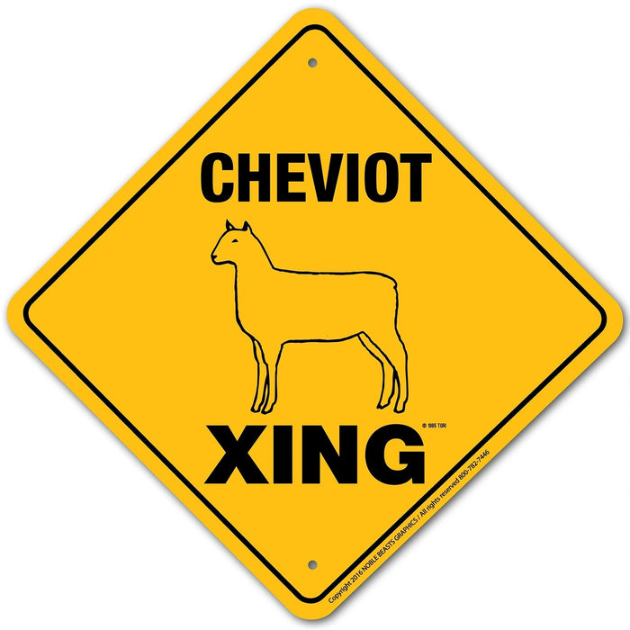 Cheviot Xing Sign Aluminum 12 in X 12 in #20928