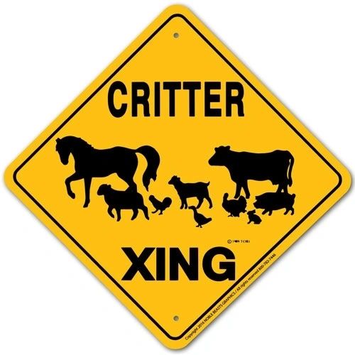 Critter (Barnyard) Xing Sign Aluminum 12 in X 12 in #20586
