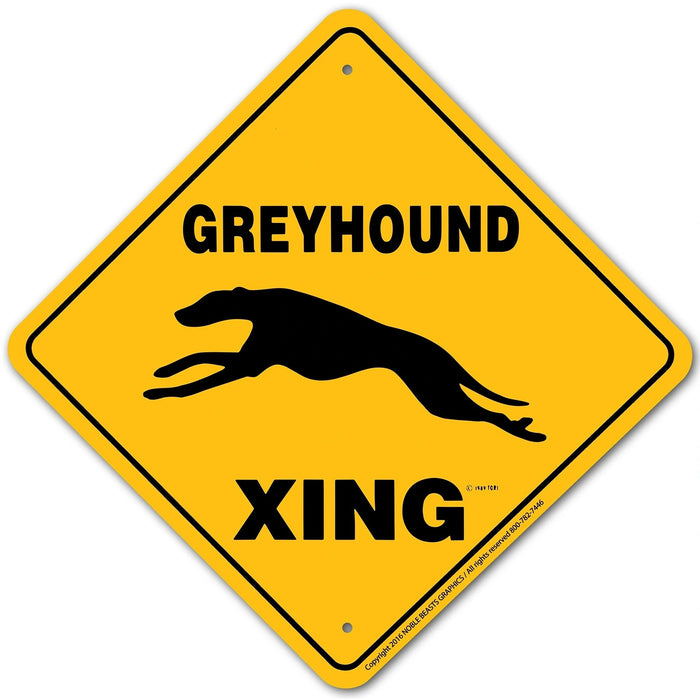 Greyhound Xing Sign Aluminum 12 in X 12 in #20562