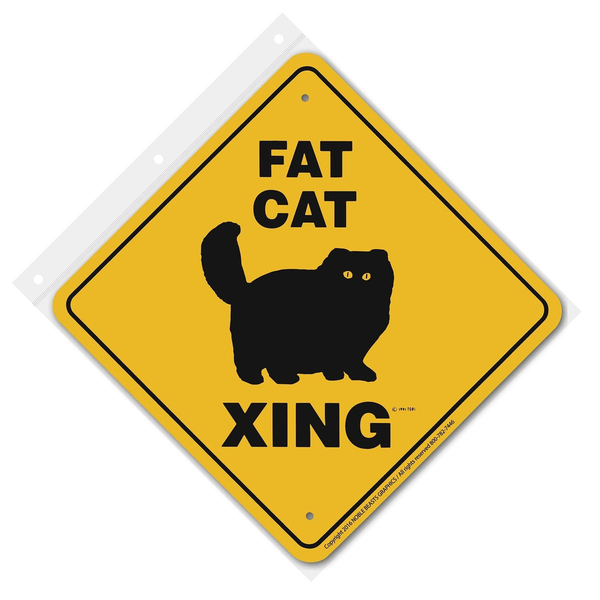 Fat Cat Xing Sign Aluminum 12 in X 12 in #20963