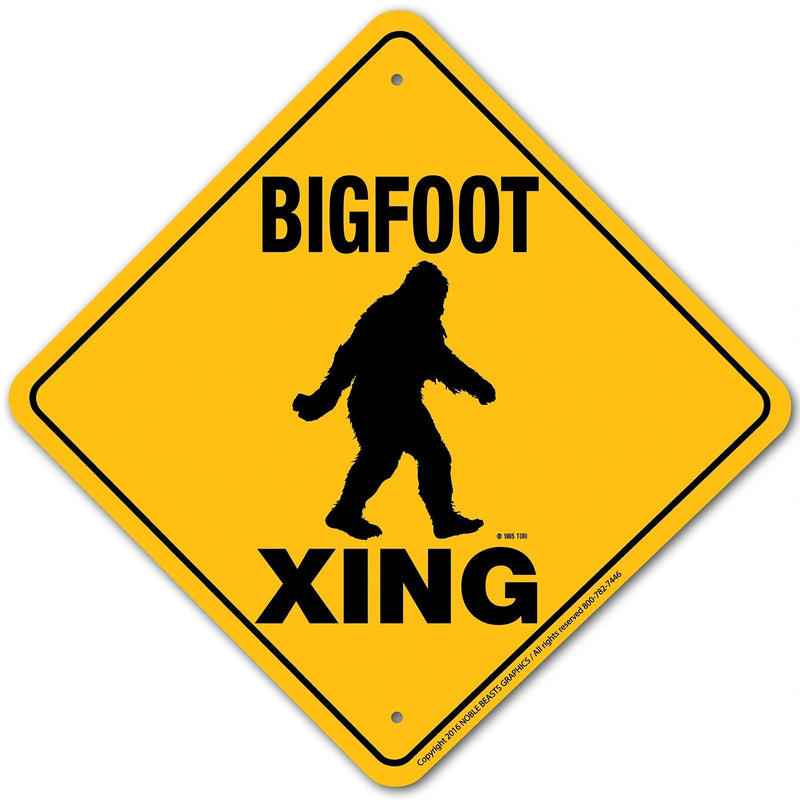Bigfoot Xing Sign Aluminum 12 in X 12 in #20776