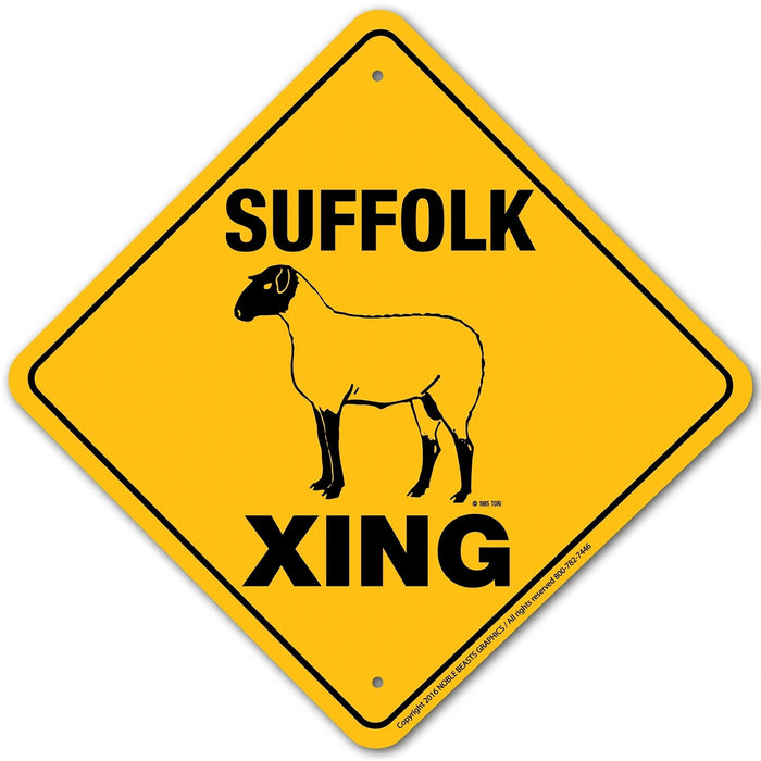 Suffolk Xing Sign Aluminum 12 in X 12 in #20802