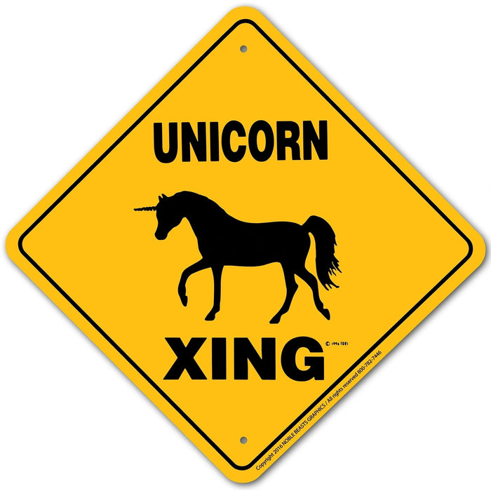 Unicorn Xing Sign Aluminum 12 in X 12 in #20907