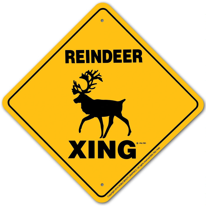 Reindeer Xing Sign Aluminum 12 in X 12 in #20911