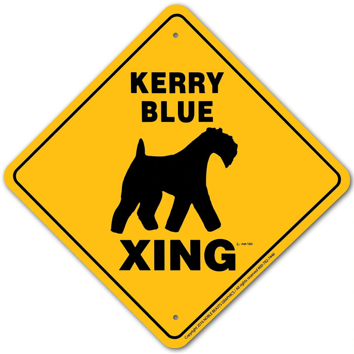 Kerry Blue Terrier Xing Sign Aluminum 12 in X 12 in #20546
