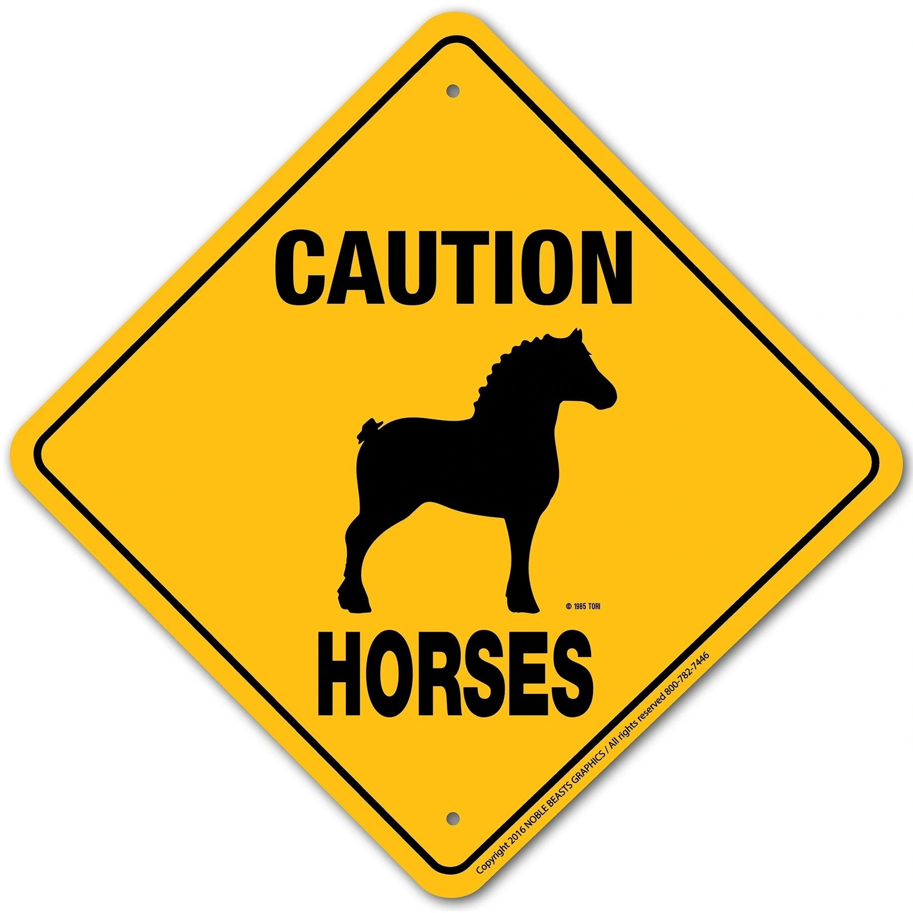 CAUTION horses signage