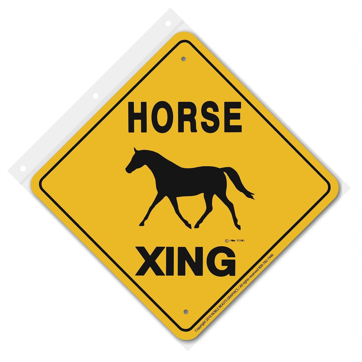 Horse Xing Sign Aluminum 12 in X 12 in #20414