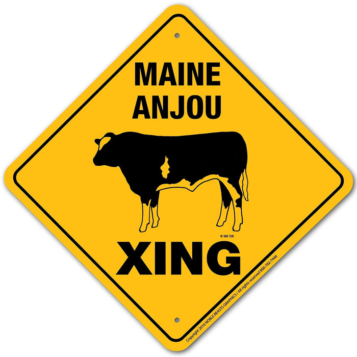 Maine Anjou Xing Sign Aluminum 12 in X 12 in #20714