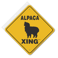 Alpaca Xing Sign Aluminum 12 in X 12 in #20734