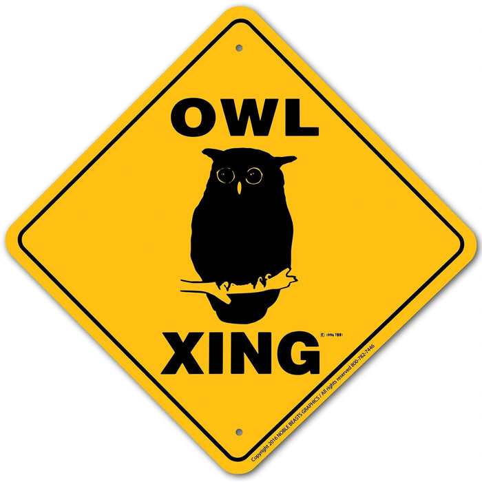 Owl Xing Sign Aluminum 12 in X 12 in #20881