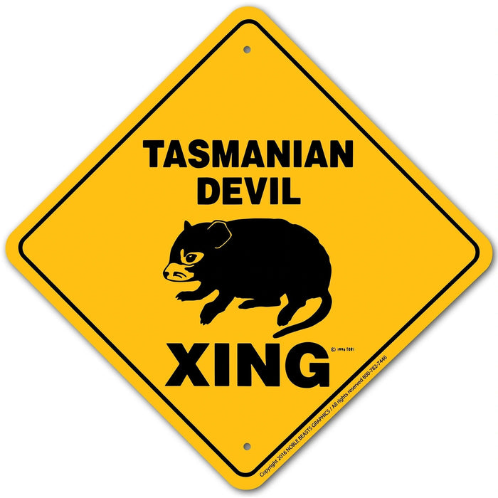 Tasmanian Devil Xing Sign Aluminum 12 in X 12 in #20860