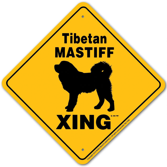 Tibetan Mastiff Xing Sign Aluminum 12 in X 12 in #20045