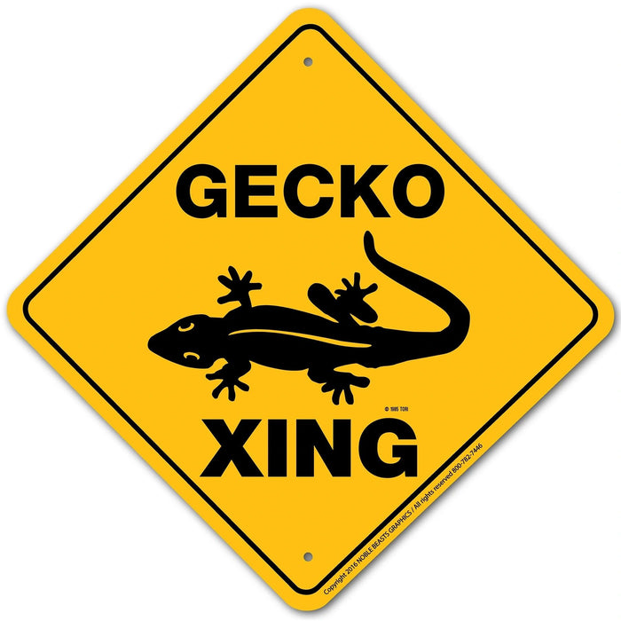 Gecko Xing Sign Aluminum 12 in X 12 in #20992