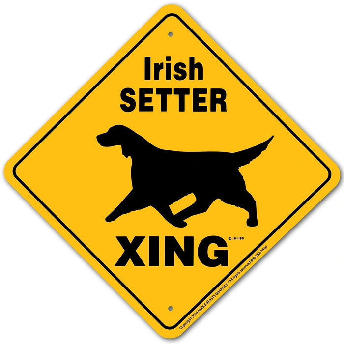 Irish Setter Xing Sign Aluminum 12 in X 12 in #20618