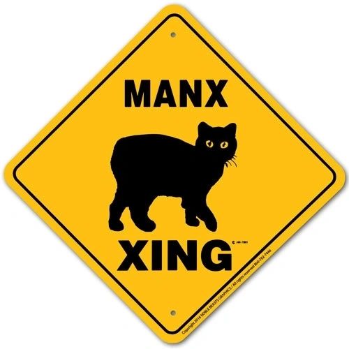Manx Xing Sign Aluminum 12 in X 12 in #20696