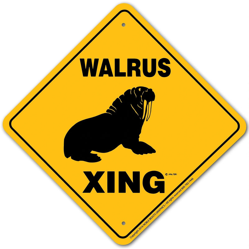 Walrus Xing Sign Aluminum 12 in X 12 in #20847